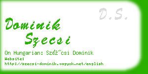 dominik szecsi business card